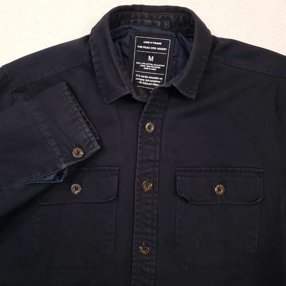 Line of Trade The Peak CPO Jacket Men Medium Black Cotton Canvas Shacket Chore